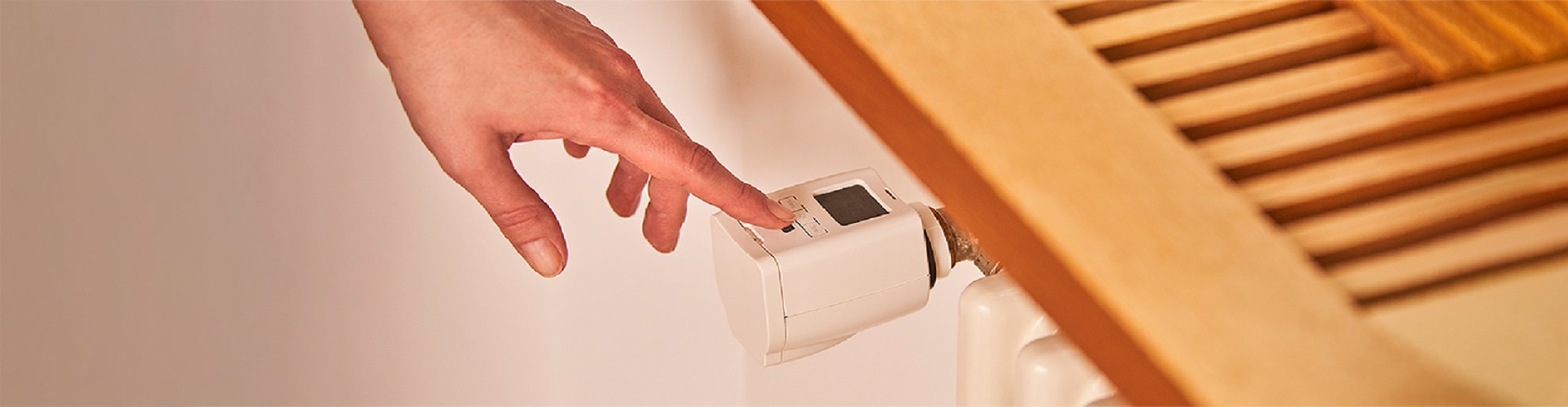 Elektronisches Thermostat mit Hand