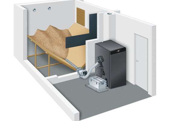 Schematische Darstellung Pelletheizung